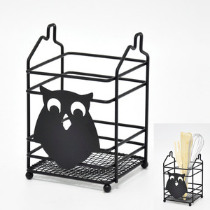 Porte-ustensile décoratif hibou de couleur noire pour la maison - Product Image 1