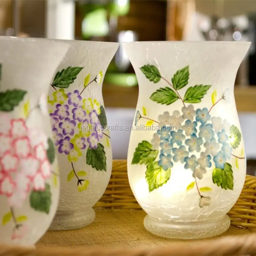Frühlings dekor Milchglas vase mit einem Satz von Mikro lichtern machen eine schöne Frühlings aussage