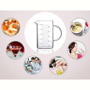 Verre borosilicate à haute teneur en bois, tasse de mesure pour four à micro-ondes, avec couvercles en bois, 350ml, 500ml, 1000ml - Product Image 6