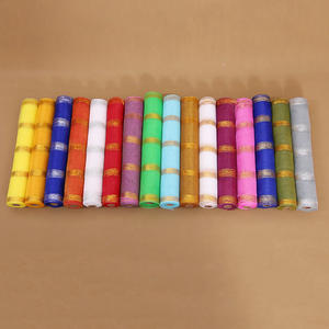 Các Loại Màu Sắc Kim Loại Sọc Cực Rộng Lưới Ống Ruy Băng Cuộn 10 Yard - Product Image 2