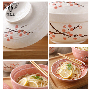 <span class=keywords><strong>Bol</strong></span> en céramique pour <span class=keywords><strong>nouilles</strong></span> instantanées avec couvercle, grande boîte à lunch, ensemble en céramique japonais pour étudiants, <span class=keywords><strong>bol</strong></span> à ramen pour hôtel, vaisselle <span class=keywords><strong>de</strong></span> table - Product Image 6