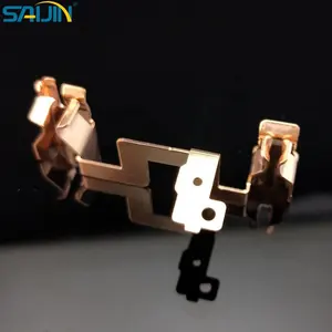 Conector de tierra de pieza de estampado de Metal de cobre de latón eléctrico para piezas de enchufe de interruptor