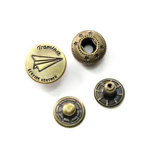 Snap Fastener Button Custom Brass Leather Fashion Bag Clothing Snap Fastener Metal Snap Button