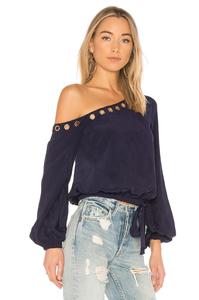<span class=keywords><strong>Camicetta</strong></span> da donna personalizzata in velluto a maniche lunghe <span class=keywords><strong>monospalla</strong></span> con foro, produzione di abbigliamento femminile - Product Image 2