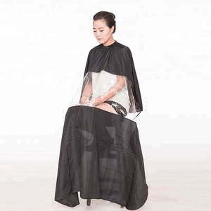 Vinnie professionnel coiffure coupe de cheveux Cape imperméable Salon de coiffure coupe de cheveux <span class=keywords><strong>tablier</strong></span> Transparent <span class=keywords><strong>PVC</strong></span> fenêtre en Polyester - Product Image 3