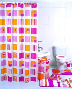 优雅的浴室淋浴套装印刷设计