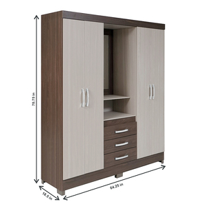 Installation facile Achetez une armoire à 4 portes avec miroir et tiroirs en ligne aux meilleurs prix - Product Image 3