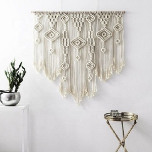 Tapisserie murale en tissu fait main en macramé de Style hippie contemporain pour la décoration intérieure boîte-cadeau de vacances du nouvel an - Product Image 5