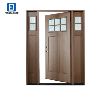 Porte d'entrée en fibre de verre avec panneaux latéraux, ouverture manuelle, surface finie pour appartement, hôtel et villa, usage extérieur - Product Image 2