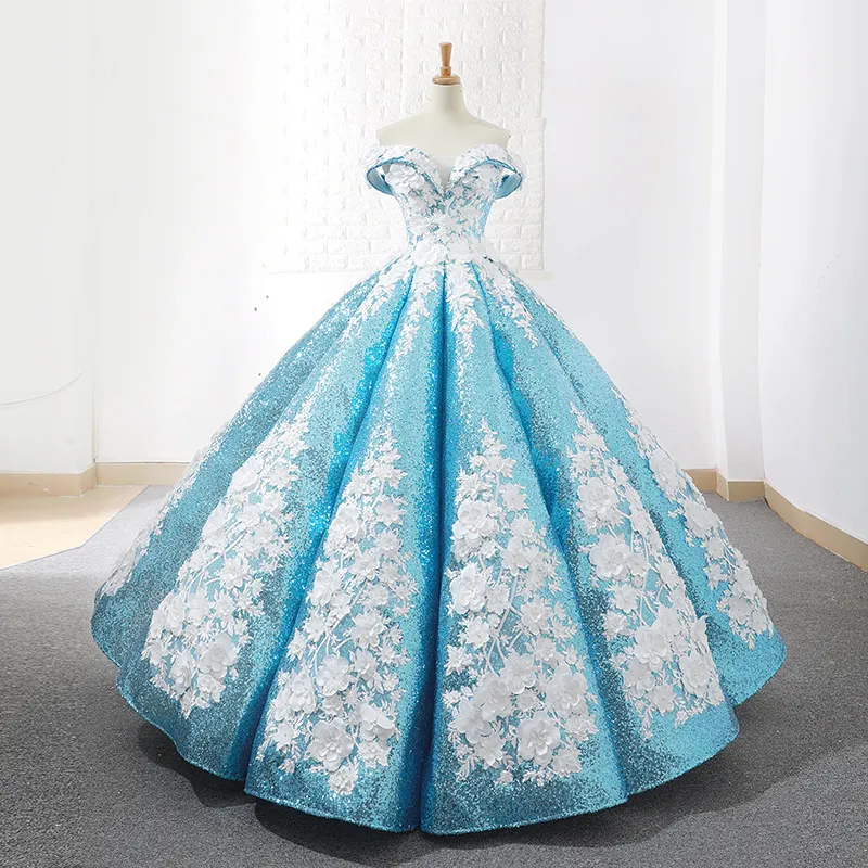 Jancember RSM66662 new design real royal light blue dresses for women prom evening gowns