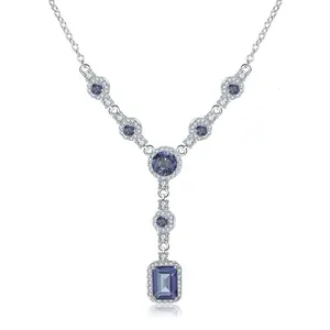 Collar de piedras preciosas de cuarzo místico para mujer, colgante de Plata de Ley 925, joyería personalizada