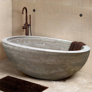 Baignoire en pierre brin grise, baignoire en marbre gris, vente en gros - Product Image 2