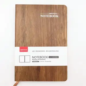 Groothandel Foliedruk Logo A5 Houtnerf Papier Cover Notebook