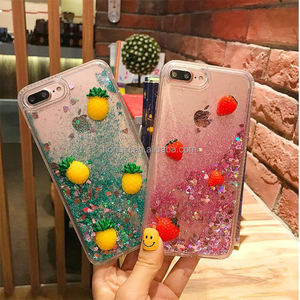 Mùa Hè 3D Dứa Điện Thoại Trường Hợp Đối Với <span class=keywords><strong>iPhone</strong></span> 6 <span class=keywords><strong>6S</strong></span> Cộng Với 7 7 Cộng Với Thời Trang Dâu Tây Trái Cây Cát Lún Bột Đèn Flash cover Quay Lại Fundas - Product Image 3