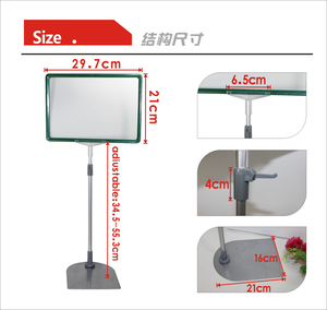 2021 Werbung Doppelseitiger Poster-Display halter mit A3 A4 A5-Rahmenständer <span class=keywords><strong>POP</strong></span> Retail Adjusta ble Metal CN;GUA Languo W005