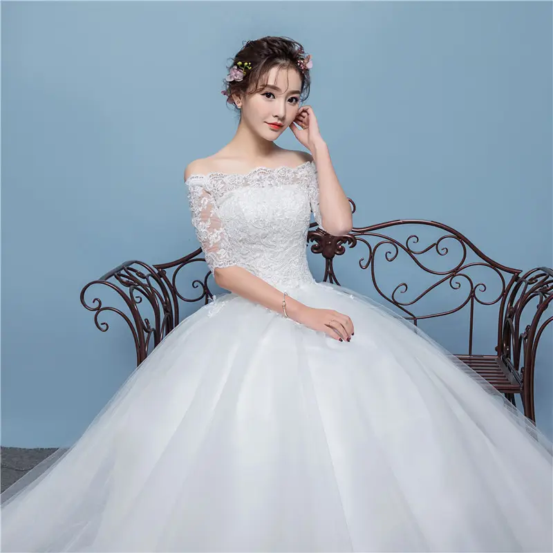 Khuyến Mãi Bóng Gown Wedding Dress Dài Tay Trung Quốc Giá Rẻ Wedding Dresses