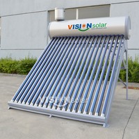 Chauffe-eau solaire domestique à haute pression à tubes passifs sous vide avec serpentin en cuivre à thermosiphon