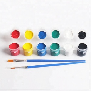 <span class=keywords><strong>Vendita</strong></span> Calda: Set di 6 Colori di Pittura Acrilica da 3ml per Bambini con 2 Pennelli - Product Image 2