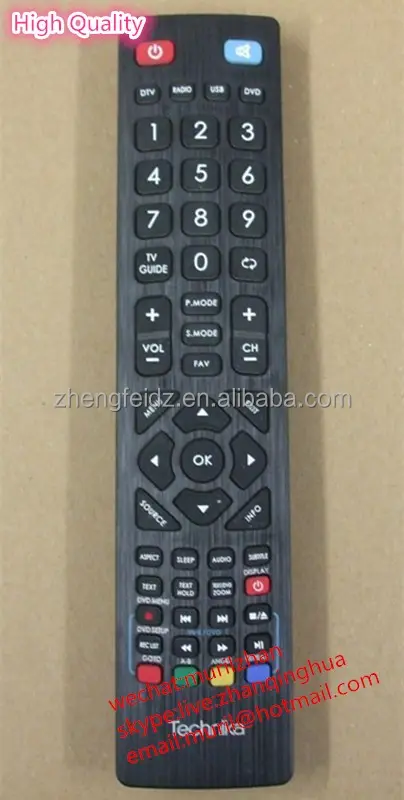High Quality Black 54 Keys Technika Remote Control tek 3d for UK ,Universal Sky+HD Remote double AA Duracell batteries