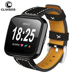 Haute Qualité Classique En <span class=keywords><strong>Cuir</strong></span> Véritable <span class=keywords><strong>Bracelet</strong></span> pour <span class=keywords><strong>Fitbit</strong></span> Versa, Montre Sangles Pour <span class=keywords><strong>Fitbit</strong></span> Versa En <span class=keywords><strong>Cuir</strong></span> Bande - Product Image 1