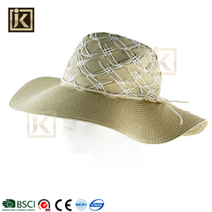 JAKIJAYI bsci papel hecho a las mujeres grandes del borde floppy verano <span class=keywords><strong>sol</strong></span> <span class=keywords><strong>al</strong></span> aire libre sombrero de paja - Product Image 2
