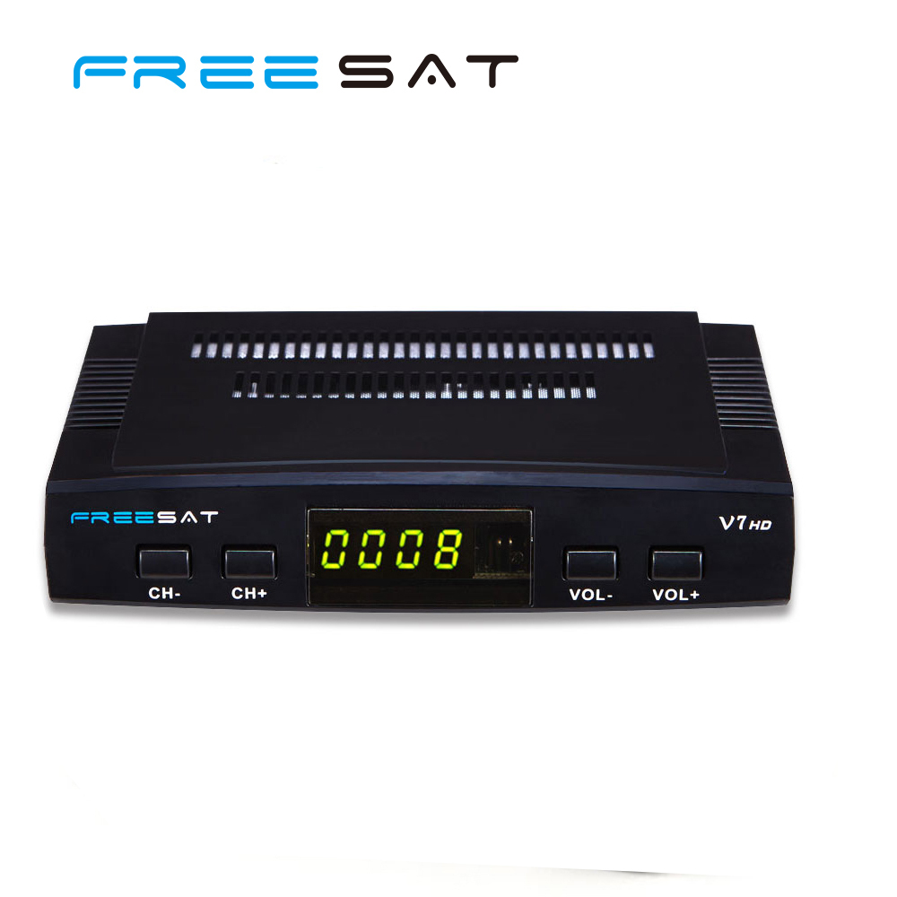 Freesat V7 DVB-S2 HD free to air set top box Soutien biss key powervu cccam newcam livraison porno vidéo