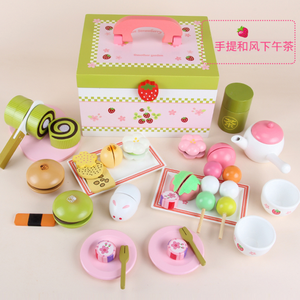 厨房假装玩公主茶时间模拟草莓甜点玩具木制下午茶玩具 - Product Image 2