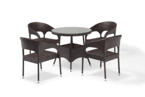 Ensemble de <span class=keywords><strong>table</strong></span> et de chaises de jardin en plastique imperméable pour l'extérieur Empilable et facile à ranger Convient pour les meubles de balcon et de patio - Product Image 5