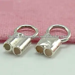 1*7mm sterling silver two hole end cap for jewelry