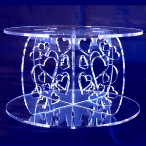 Giá Bày Bánh Cưới Bằng Acrylic Hình Vuông Thiết Kế Thời Trang Bằng Pha Lê 2 Tầng - Product Image 2