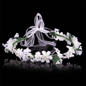เจ้าสาวสวยผมมงกุฎประดิษฐ์ดอกไม้ผม garland สีขาวมุก - Product Image 4