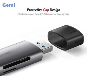 Lecteur de cartes multifonctionnel intelligent <span class=keywords><strong>USB</strong></span> 3.0 à haute vitesse avec deux emplacements pour cartes OTG TYPE-C, <span class=keywords><strong>Micro</strong></span> <span class=keywords><strong>USB</strong></span>, TF, <span class=keywords><strong>SD</strong></span> - Product Image 2