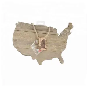乡村大美国木图形状木制装饰地图标志