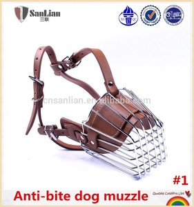 De alta calidad de cuero real anti- mordida hocico del perro para la venta en zhejiang china - Product Image 1