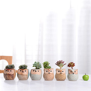Jardinière de hibou en céramique écologique avec base en glaçure coulante Pot de plante succulente au design moderne de haute qualité à usage intérieur <span class=keywords><strong>pour</strong></span> le sol - Product Image 2