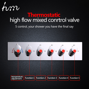 Ensemble de <span class=keywords><strong>douche</strong></span> pluie encastré thermostatique à haut débit multifonction avec robinets de <span class=keywords><strong>douche</strong></span> LED, jet de brume, cascade et massage <span class=keywords><strong>pour</strong></span> salle de bain - Product Image 6