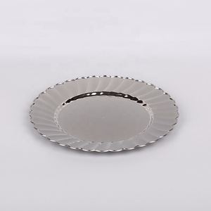 Stainless Steel or Silver Coated Color Plate Disposable Plastic Plates For Wedding