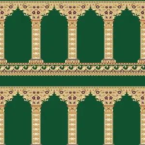 Оптовая продажа, зеленый молитвенный коврик для мусульманской мечети, зеленый ковер