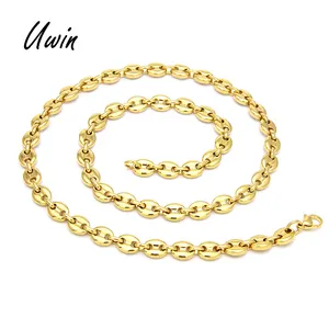 Nouveau Design Collier <span class=keywords><strong>Chaîne</strong></span> Grains <span class=keywords><strong>de</strong></span> <span class=keywords><strong>Café</strong></span> Hip-Hop en Acier Inoxydable Plaqué <span class=keywords><strong>Or</strong></span> et Couleur Argent pour Hommes - Product Image 2