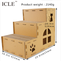 Arbre à chat à gratter DIY, marque Cat Applications, avec marches, couches, boîtes en carton ondulé, modèles ic-0072