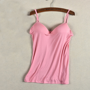 One Size Fits All Modal <strong>White</strong> Satin Women Push-up Bra Sets <strong>Camisole</strong> Tops - Product Image 1