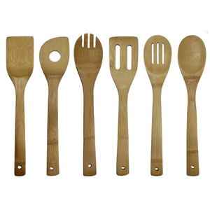 Juegos de cocina de bambú orgánico Utensilios naturales saludables libres de químicos y barnices plásticos - Product Image 4