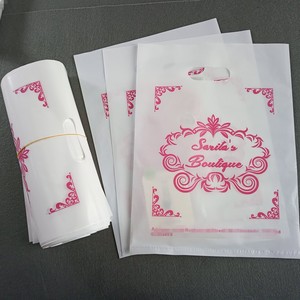 Sacs <span class=keywords><strong>de</strong></span> shopping en plastique blanc, professionnels, personnalisés, avec votre propre logo, poignée découpée pour le magasin, vente en gros - Product Image 6