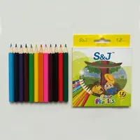 Baratos hexagonal 12 peças 3.5 polegadas mini lápis de madeira crianças, desenho colorido chumbo