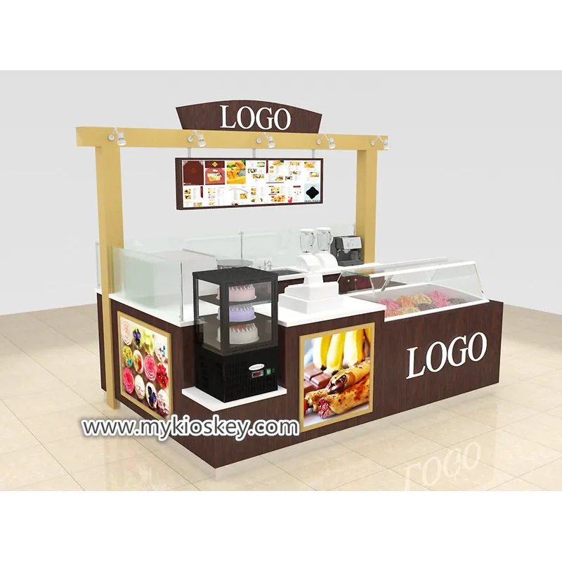 Odern-quiosco de exhibición de postres para tarta de helado, quiosco para centro comercial, cabina de batidos moderna para tienda de dulces