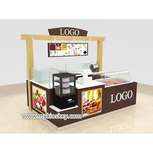 Alışveriş merkezi için tatlı ekran kiosk ile Modern dondurmalı pasta kiosk modern yüzlü standında perakende tatlı mağaza mobilya fikri