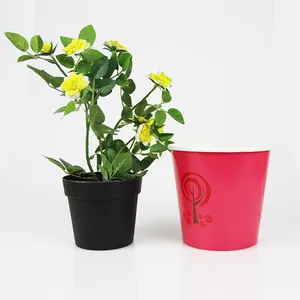 Pot en papier biodégradable de couleur rouge pour plante de fleur