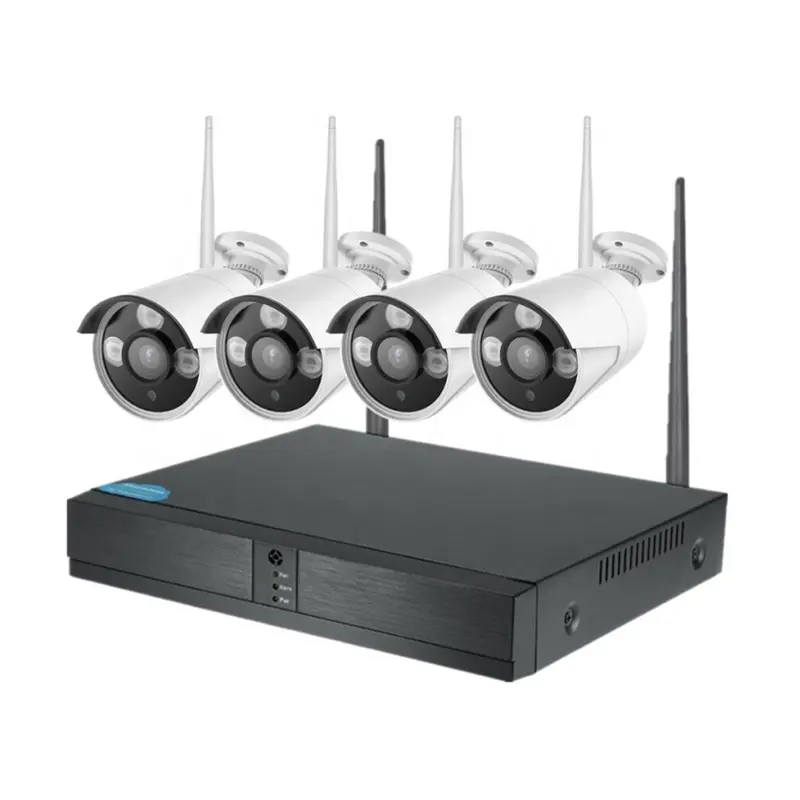 Smart überwachung 4 kanal nvr kit lange range wireless cctv kamera system