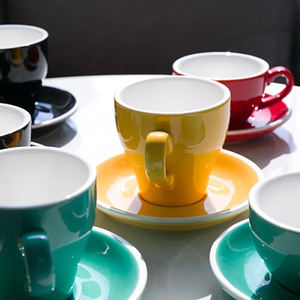 Regalo de Navidad cero defet <span class=keywords><strong>gracia</strong></span> tall azul profundo taza de café de cerámica y platillo - Product Image 3