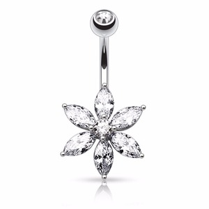 Moda Cavallo Occhi Zircone Jewelled Fiore Belly <span class=keywords><strong>Piercing</strong></span> All'<span class=keywords><strong>ombelico</strong></span> - Product Image 2